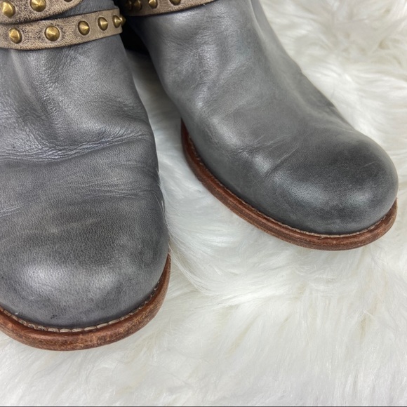 Alberto Fermani Stud Strap Gray Ankle Bootie 8 - Picture 4 of 8